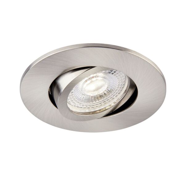 Saxby Lighting - Saxby ShieldONE 75 - 109808 & 111579 - Satin Nickel Tilt Recessed Fire Rated Ceiling Downlight