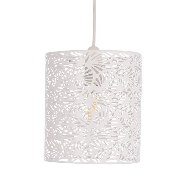 Maui - White Cut Out Metal Leaf Pendant Light Shade