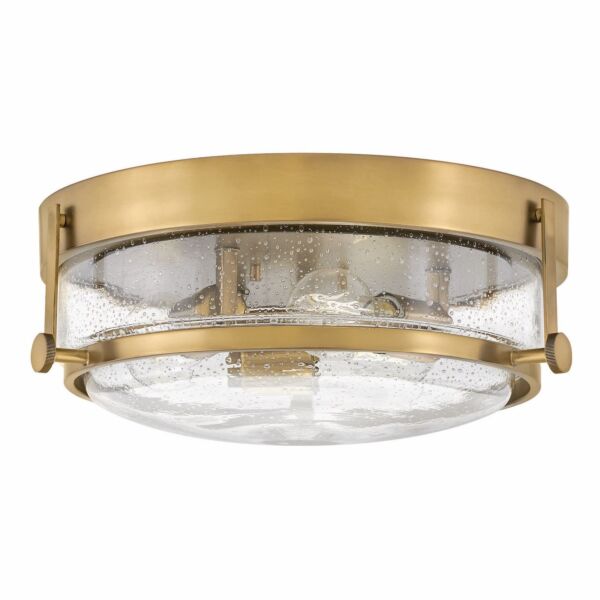 Hinkley Lighting - Harper - HK-HARPER-F-HB-CS - Heritage Brass Clear Seeded Glass 3 Light Flush Ceiling Light