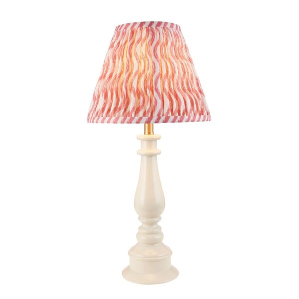 Endon Lighting - Myrtle & Ripple 25cm - 116324 - White Warm Brass Pink Table Lamp With Shade