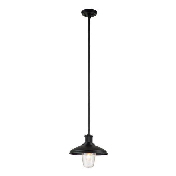 Kichler Lighting - Allenbury - KL-ALLENBURY-P-M-BKT - Black Clear Glass IP44 Outdoor Ceiling Pendant Light