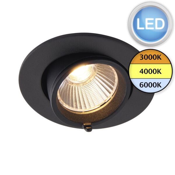 Saxby Lighting - Axial CCT - 108291 - LED Black Clear Recessed Ceiling Downlight