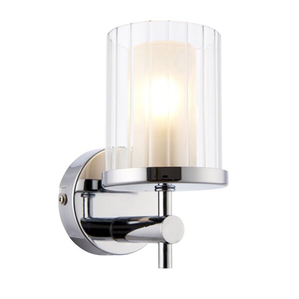 Endon Lighting - Britton - 51885 - Chrome Clear Frosted Glass IP44 Bathroom Wall Light