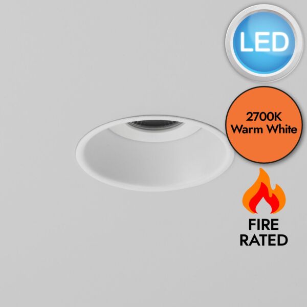 Astro Lighting - Minima Round IP65 Fire-Rated LED 1249023 - IP65 Fire Rated Matt White Downlight/Recessed Spot Light