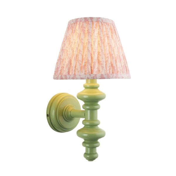 Endon Lighting - Carnaby & Leaf 20cm - 114459 - Green Peach Wall Light