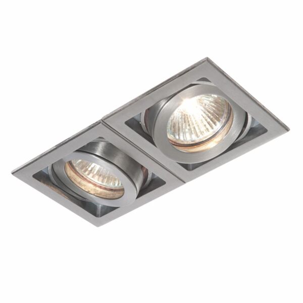 Saxby Lighting - Xeno - 52408 - Brushed Aluminium 2 Light Recessed Ceiling Downlight