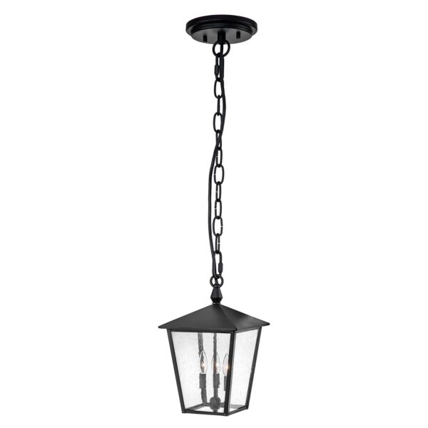 Hinkley Lighting - Huntersfield - HK-HUNTERSFIELD8-L-BK - Black Clear Seeded Glass 3 Light IP44 Outdoor Ceiling Pendant Light