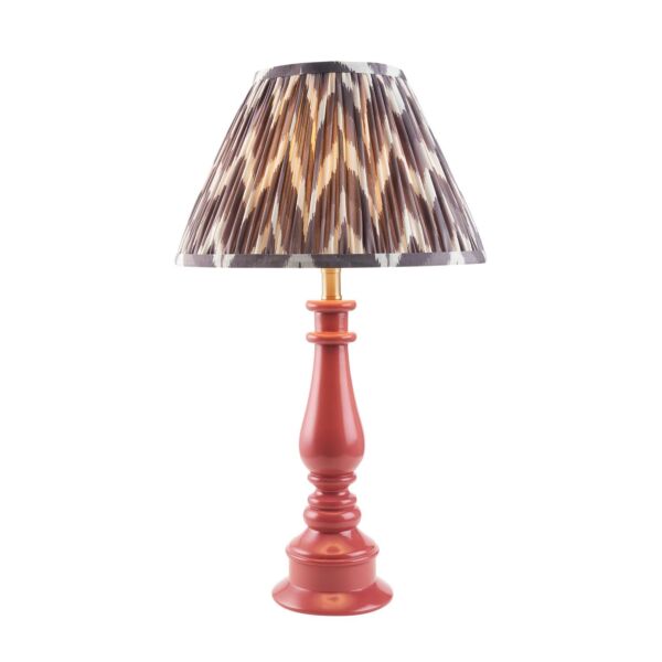 Endon Lighting - Myrtle & Zigzag 30cm - 114894 - Pink Warm Brass Grey Table Lamp With Shade