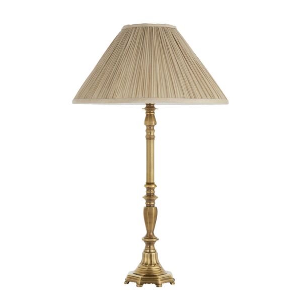 Interiors 1900 - Asquith - 63796 - Solid Brass Beige Table Lamp With Shade