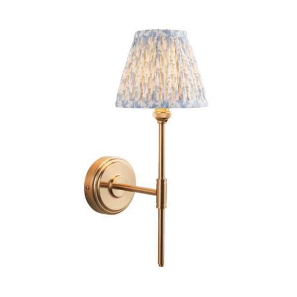 Endon Lighting - Step T Bar & Leaf 16cm - 115762 - Aged Brass Blue Wall Light