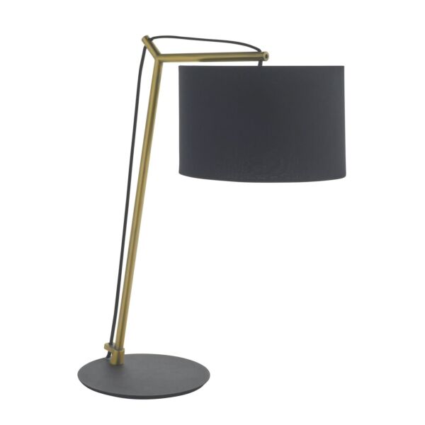 Presence - Satin Brass Table Lamp with Black Shade