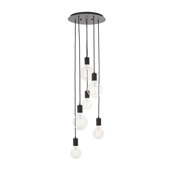 Endon Lighting - Studio - 81535 - Black 6 Light Ceiling Pendant Light