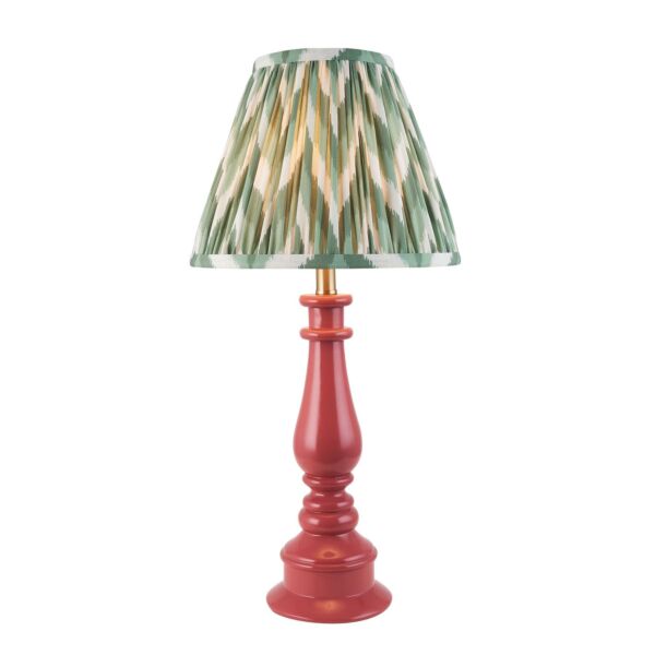 Endon Lighting - Myrtle & Zigzag 25cm - 116361 - Pink Warm Brass Green Table Lamp With Shade