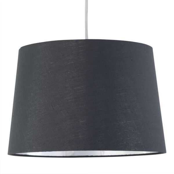 Zoey - Grey with Silver Inner 28cm Easy Fit Pendant or Lamp Shade