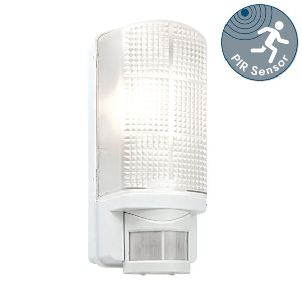 Saxby Lighting - Motion - 48740 - White Frosted IP44 Outdoor Sensor Bulkhead Light