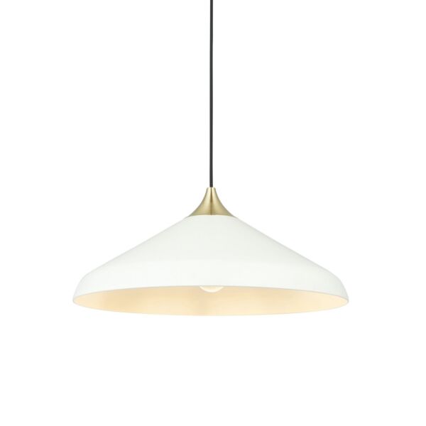 Ariel - White Brushed Brass Ceiling Pendant Light