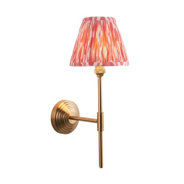 Endon Lighting - Obelisk T Bar & Ikat 16cm - 115690 - Aged Brass Pink Wall Light