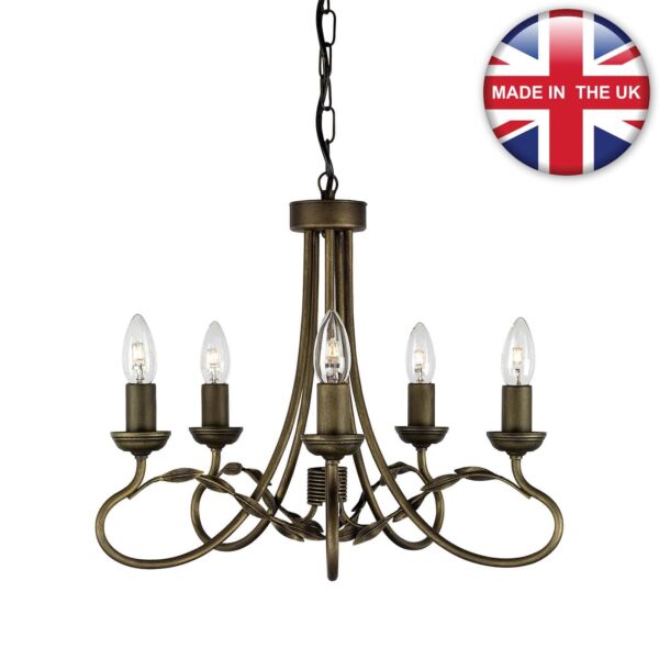 Elstead - Olivia OV5-BLK-GOLD Chandelier