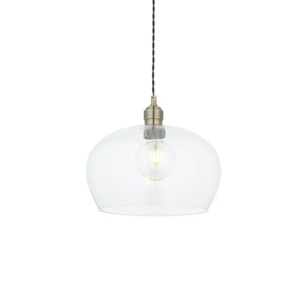 Mclean - Antique Brass Clear Glass Ceiling Pendant Light