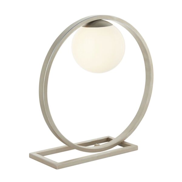 Elegance - Brushed Silver and Opal Glass Table Lamp