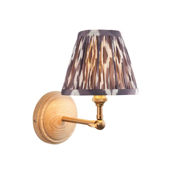 Endon Lighting - Wood Wing & Ikat 16cm - 115848 - Ash Wood Grey Wall Light