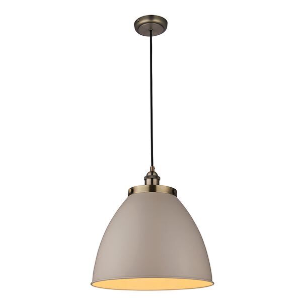 Endon Lighting - Franklin - 76327 - Taupe Grey Antique Brass Ceiling Pendant Light