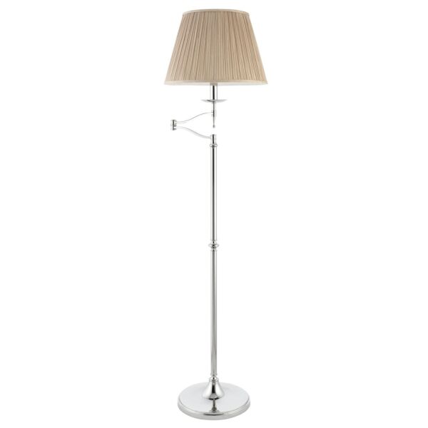 Interiors 1900 - Stanford - 63623 - Nickel Beige Floor Reading Lamp