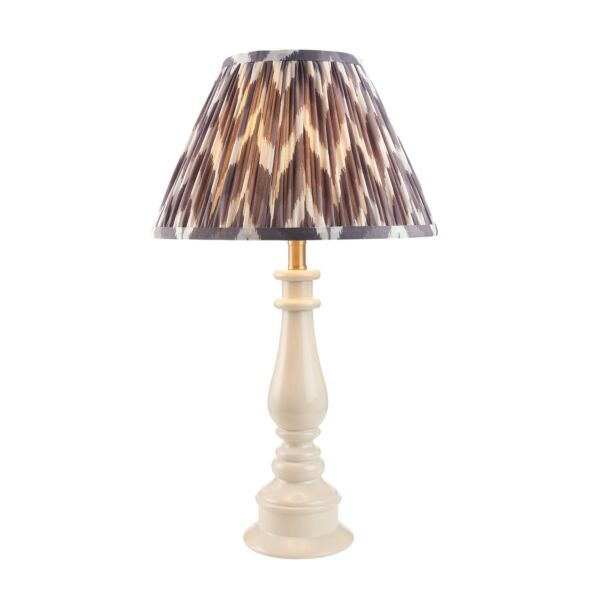 Endon Lighting - Myrtle & Zigzag 30cm - 114950 - White Warm Brass Grey Table Lamp With Shade