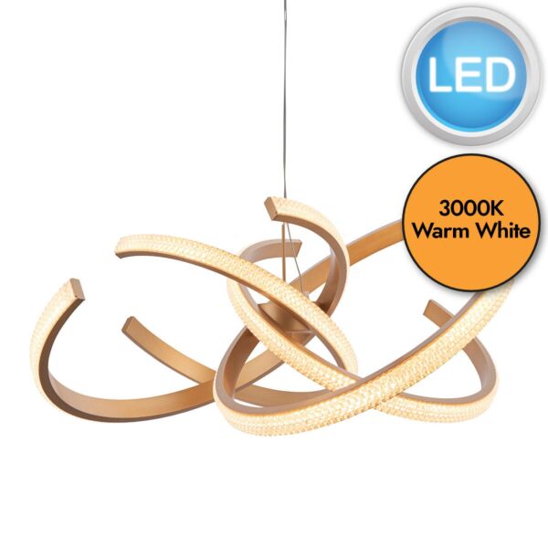 Endon Lighting - Lorenzo - 97614 - LED Gold Clear 4 Light Ceiling Pendant Light