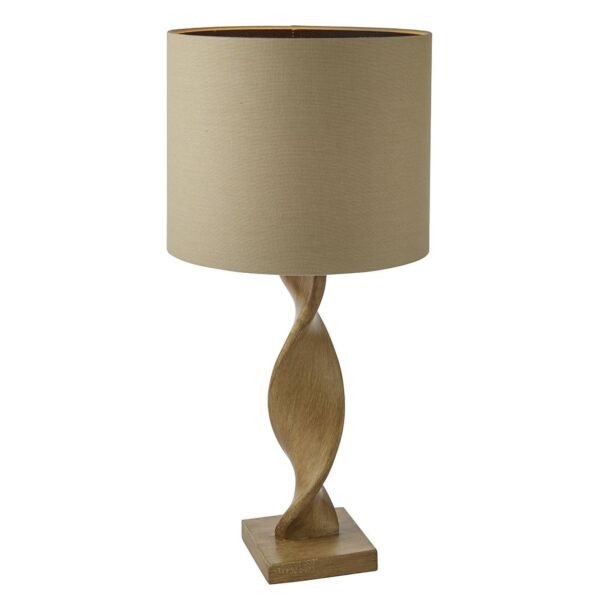 Endon Lighting - Abia - 95455 - Oak Resin Natural Table Lamp With Shade