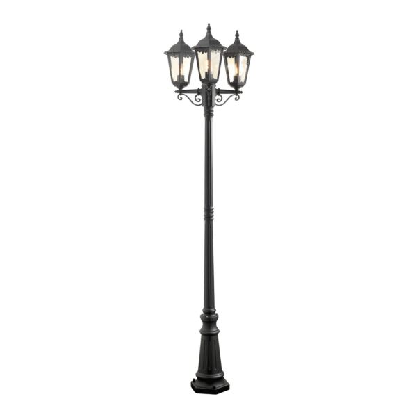 Konstsmide - Firenze - 7217-750 - Black 3 Light Outdoor Lamp Post