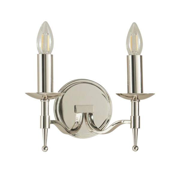 Interiors 1900 - Stanford - CA1W2N - Nickel 2 Light Wall Light