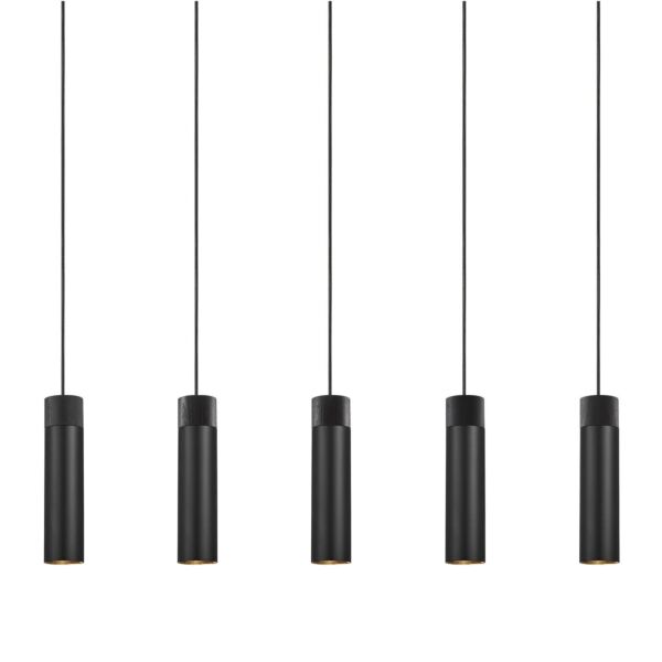 Nordlux - Tilo - 2010483003 - Black Wood 5 Light Ceiling Pendant Light