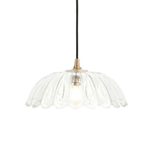 Endon Lighting - Eltham - 120750 - Aged Brass Black Twisted Clear Glass Ceiling Pendant Light