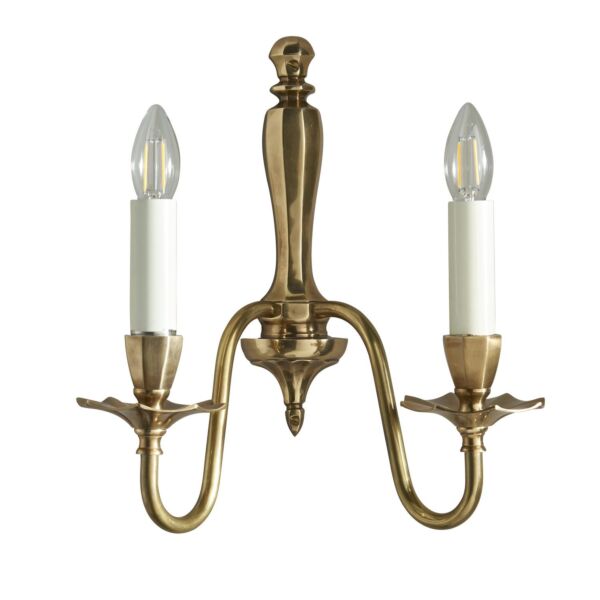 Interiors 1900 - Asquith - ABY1002W - Solid Brass Ivory 2 Light Wall Light