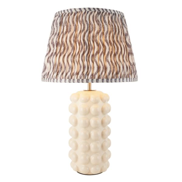 Endon Lighting - Bobble & Ripple 35cm - 116387 - White Crackle Aged Brass Grey Ceramic Table Lamp With Shade