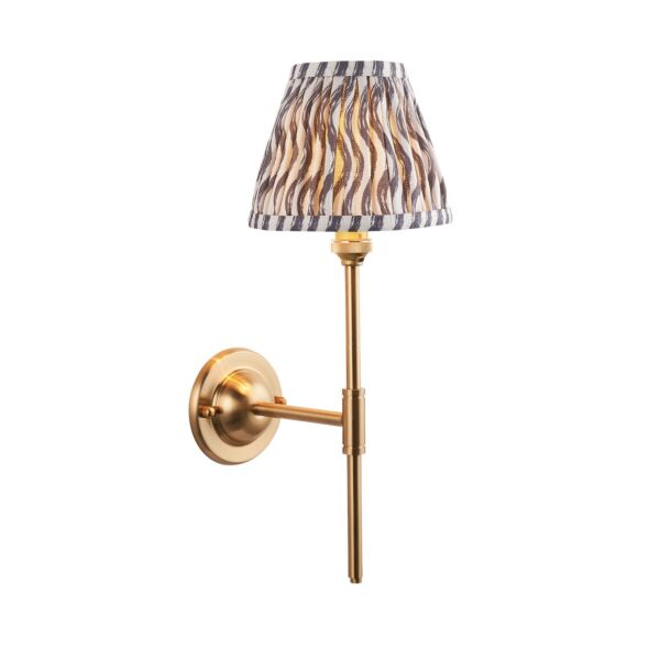 Endon Lighting - Dome T Bar & Ripple 16cm - 115612 - Aged Brass Grey Wall Light