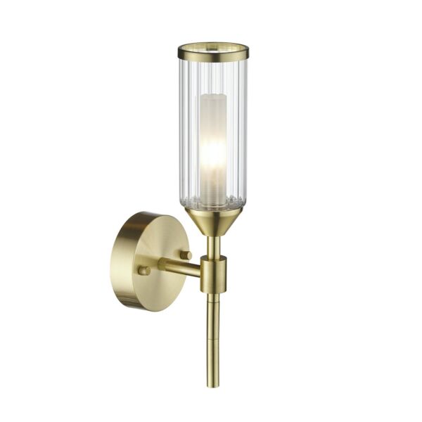 Westchester - Satin Brass Clear Frosted Glass Wall Light