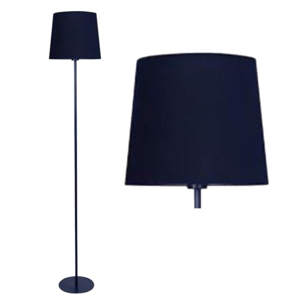 Base - Navy Blue Floor Lamp with Matching Velvet Shade