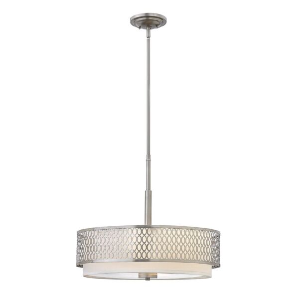 Hinkley Lighting - Jules - HK-JULES-3P-BN - Brushed Nickel White 3 Light Ceiling Pendant Light