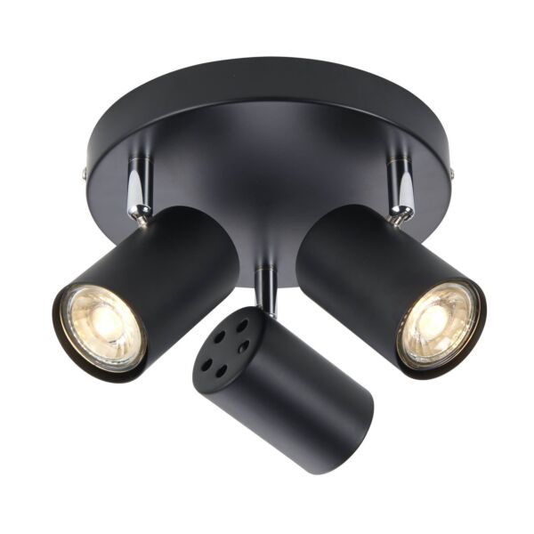 Saxby Lighting - Arezzo - 101334 - Black 3 Light Ceiling Spotlight