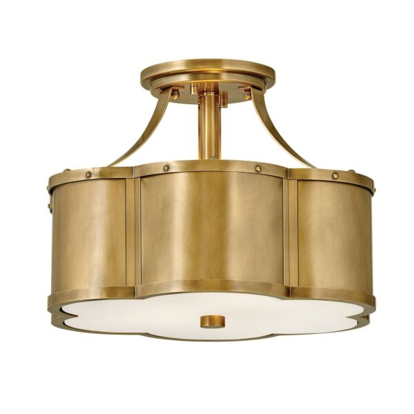 Quintiesse - Chance - QN-CHANCE-SF-S-HB - Heritage Brass 2 Light Flush Ceiling Light