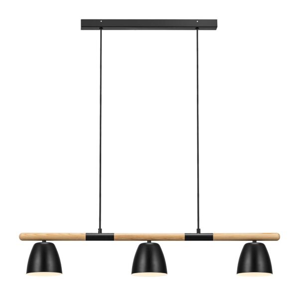 Nordlux - Theo - 2112603003 - Black Wood 3 Light Bar Ceiling Pendant Light