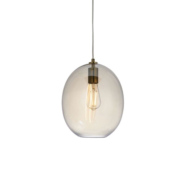 Villarreal - Satin Brass Clear Champagne Glass Egg Ceiling Pendant Light