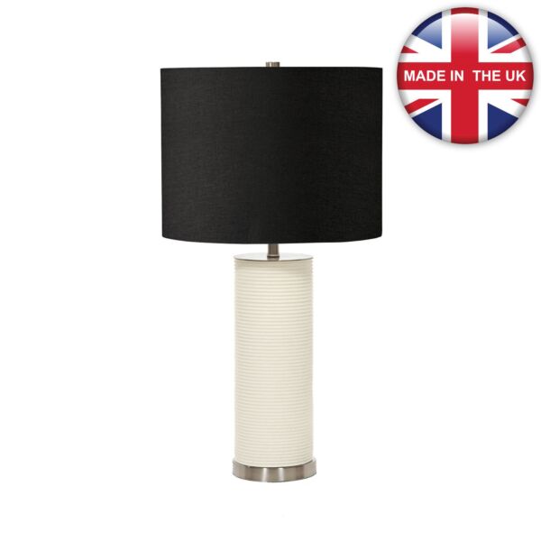 Elstead Lighting - Ripple - RIPPLE-TL-WHT-B - White Resin Nickel Black Table Lamp With Shade