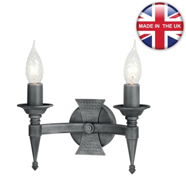 Elstead - Saxon SAX2-BLK-SIL Wall Light