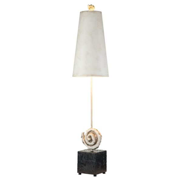 Flambeau Lighting - Swirl - FB-SWIRL-TL - Bone White Black Parchment Table Lamp With Shade