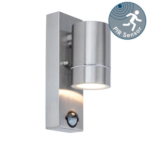 Lutec - Rado - 5510909001 - Stainless Steel Clear Glass IP44 Outdoor Sensor Wall Light