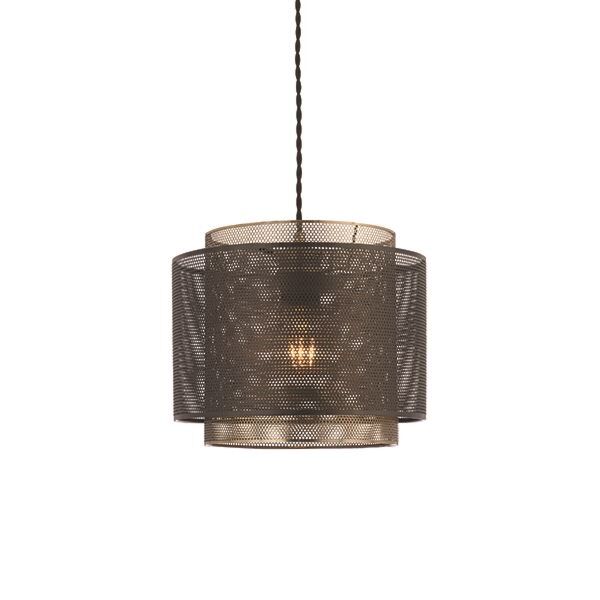 Endon Lighting - Plexus - 72831 - Black Antique Brass Easy Fit Metal Pendant Shade