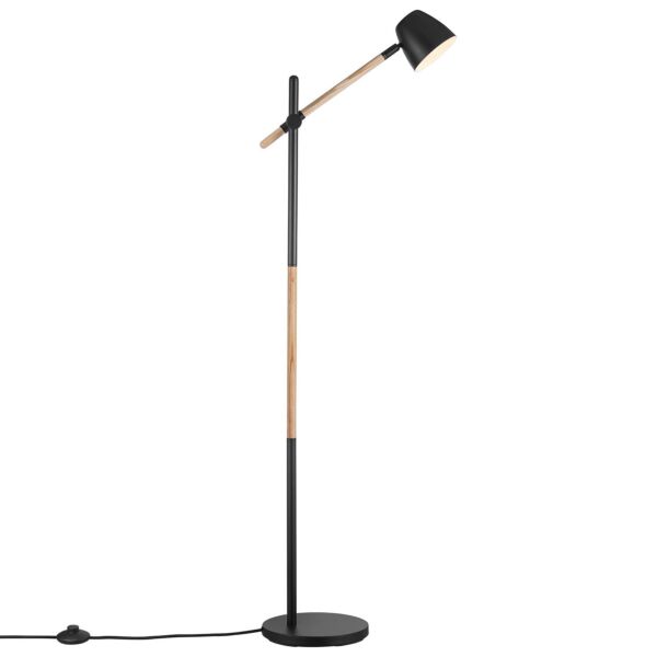 Nordlux - Theo - 2112654003 - Black Wood Floor Reading Lamp